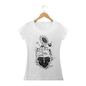Camisa coração e girassol