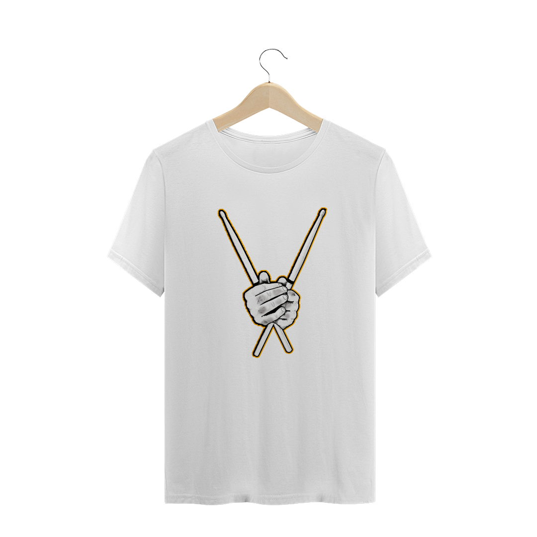 Nome do produto: Camisseta Mãos e baquetas