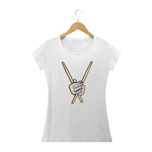 Nome do produtoCamiseta feminina Mãos e baquetas