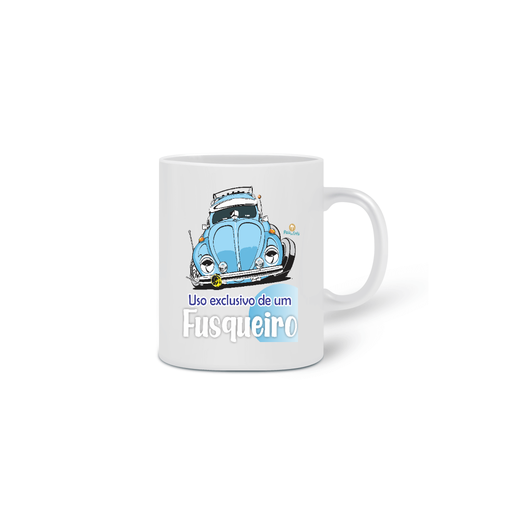 Nome do produto: CANECA DE PORCELANA ARTE FRONTAL - FUSCA