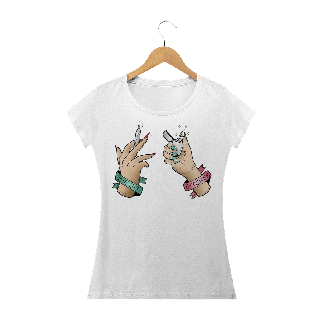 Nome do produto: Camiseta Best Bitches (VERDE, BRANCA E LARANJA)