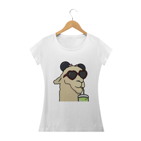 Camiseta Feminina Sticker Lhama