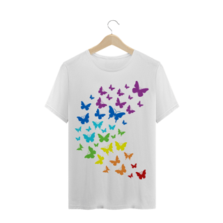 Nome do produto CAMISETA REVOADA DE BORBOLETAS ARCO IRIS