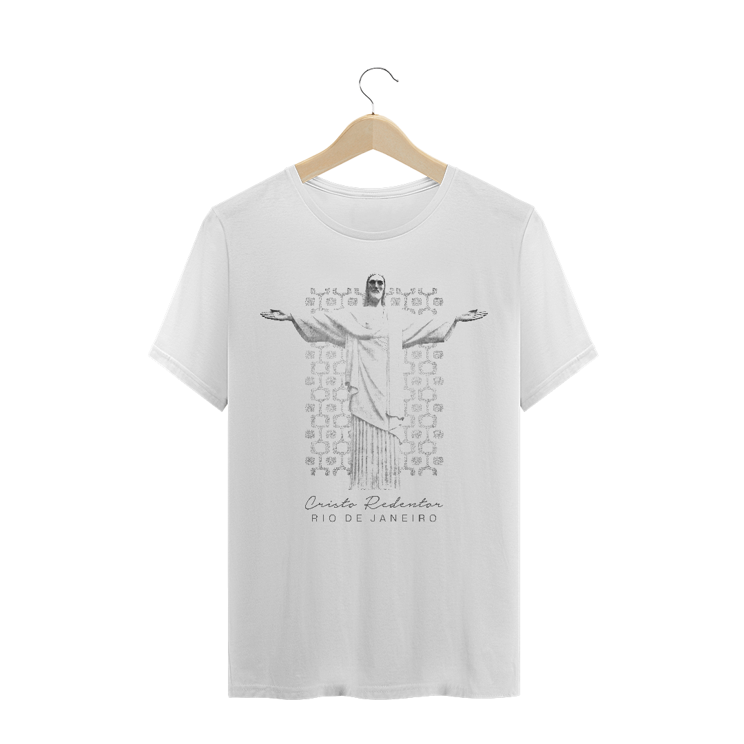 Camiseta Masculina Cristo Redentor braços abertos calçadão Ipanema