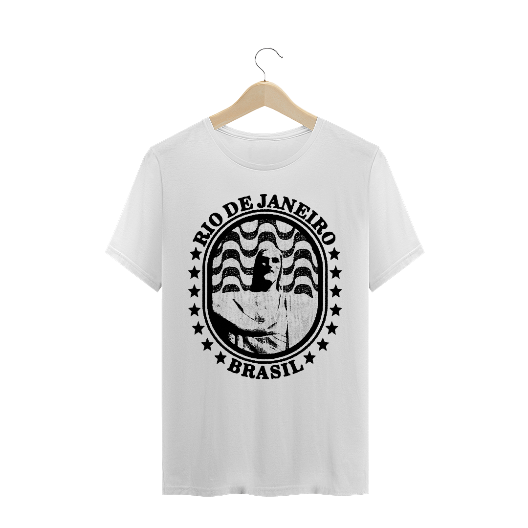 Nome do produto: Camiseta Masculina Cristo Redentor calçadão Copacabana
