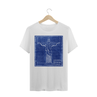 Camiseta Masculina Cristo Redentor blueprint