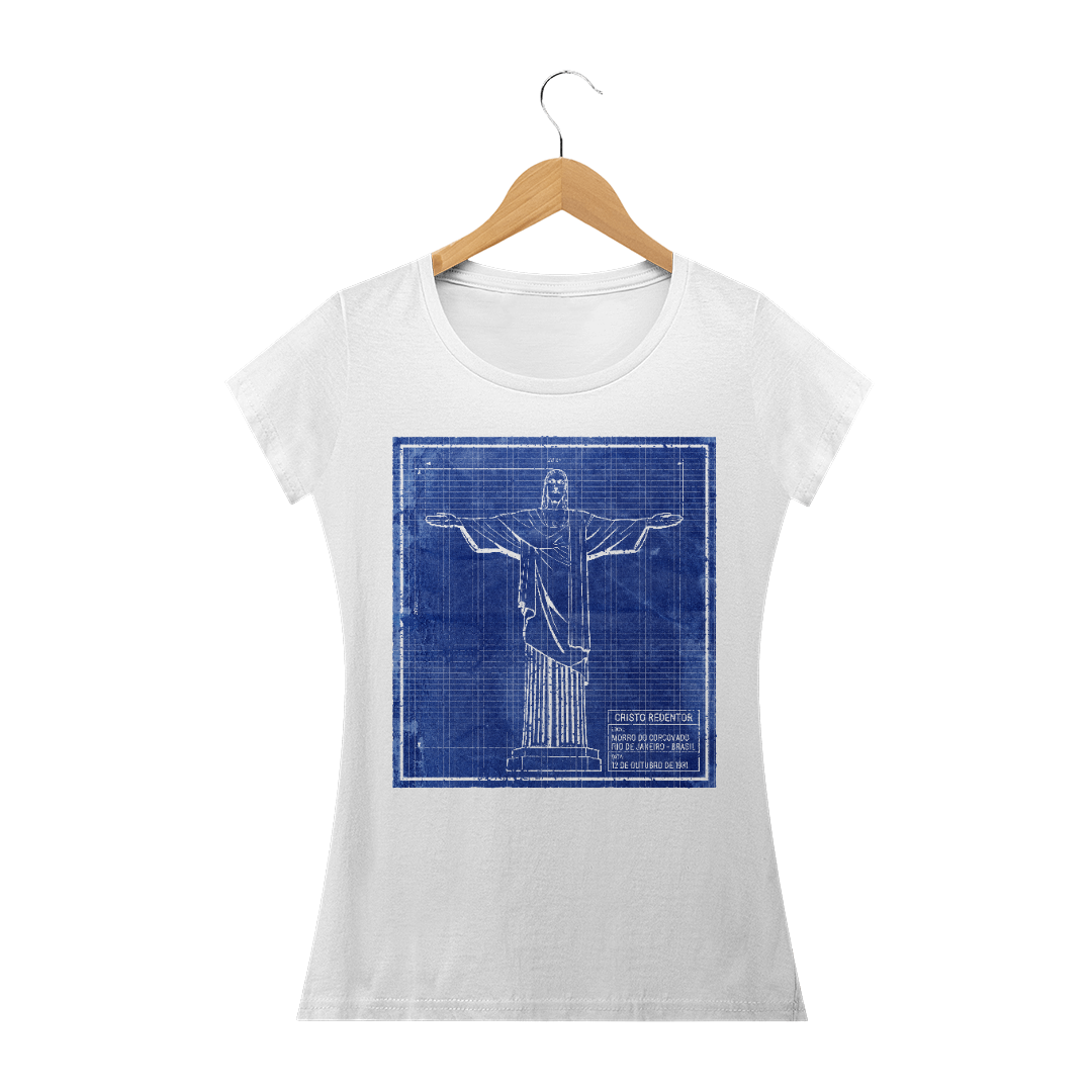 Nome do produto: Camiseta Feminina Cristo Redentor blueprint