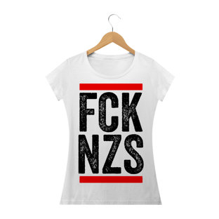 Nome do produtoBaby Look FCK NZS (branca e cinza mescla)
