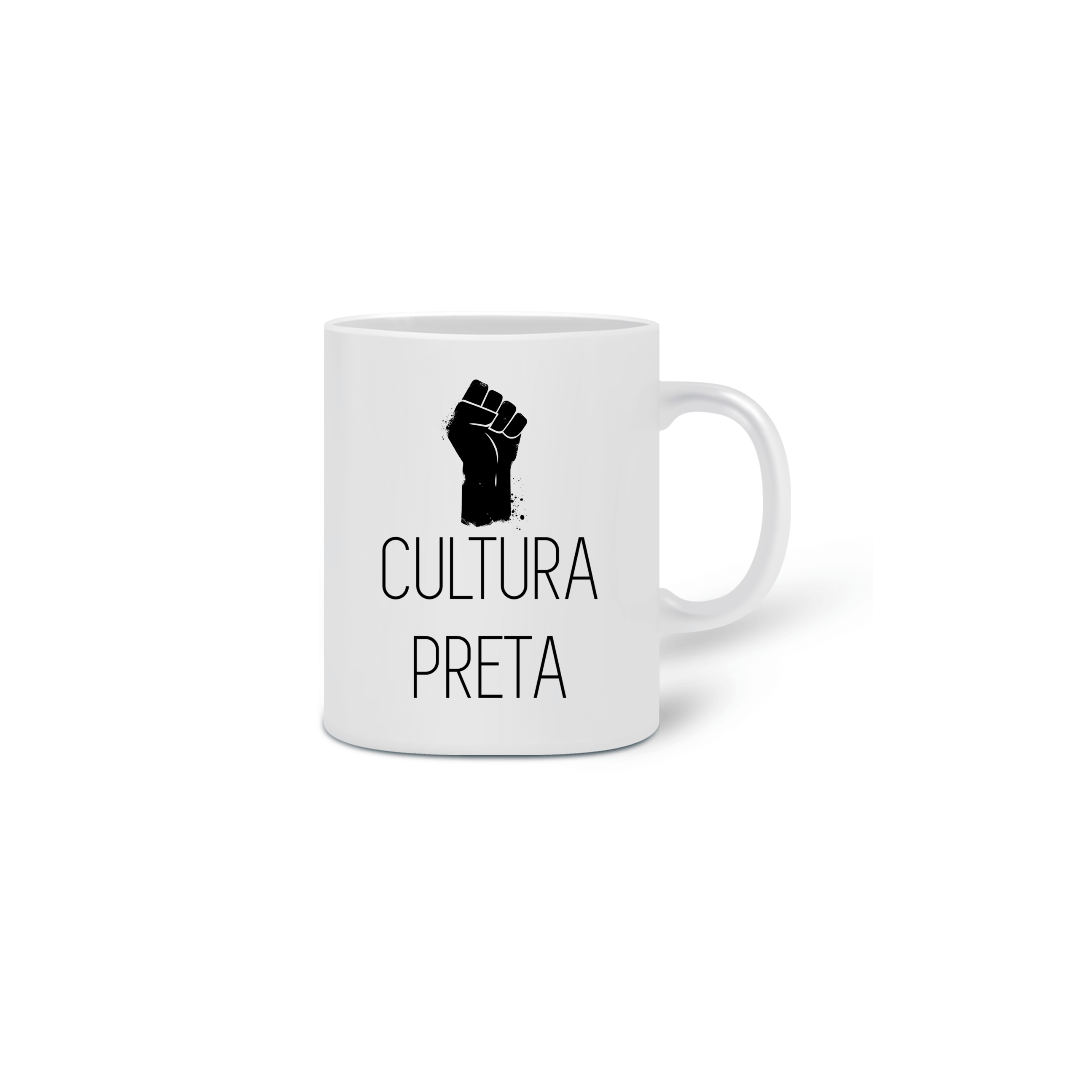 Caneca Cultura Preta Punho Cerrado