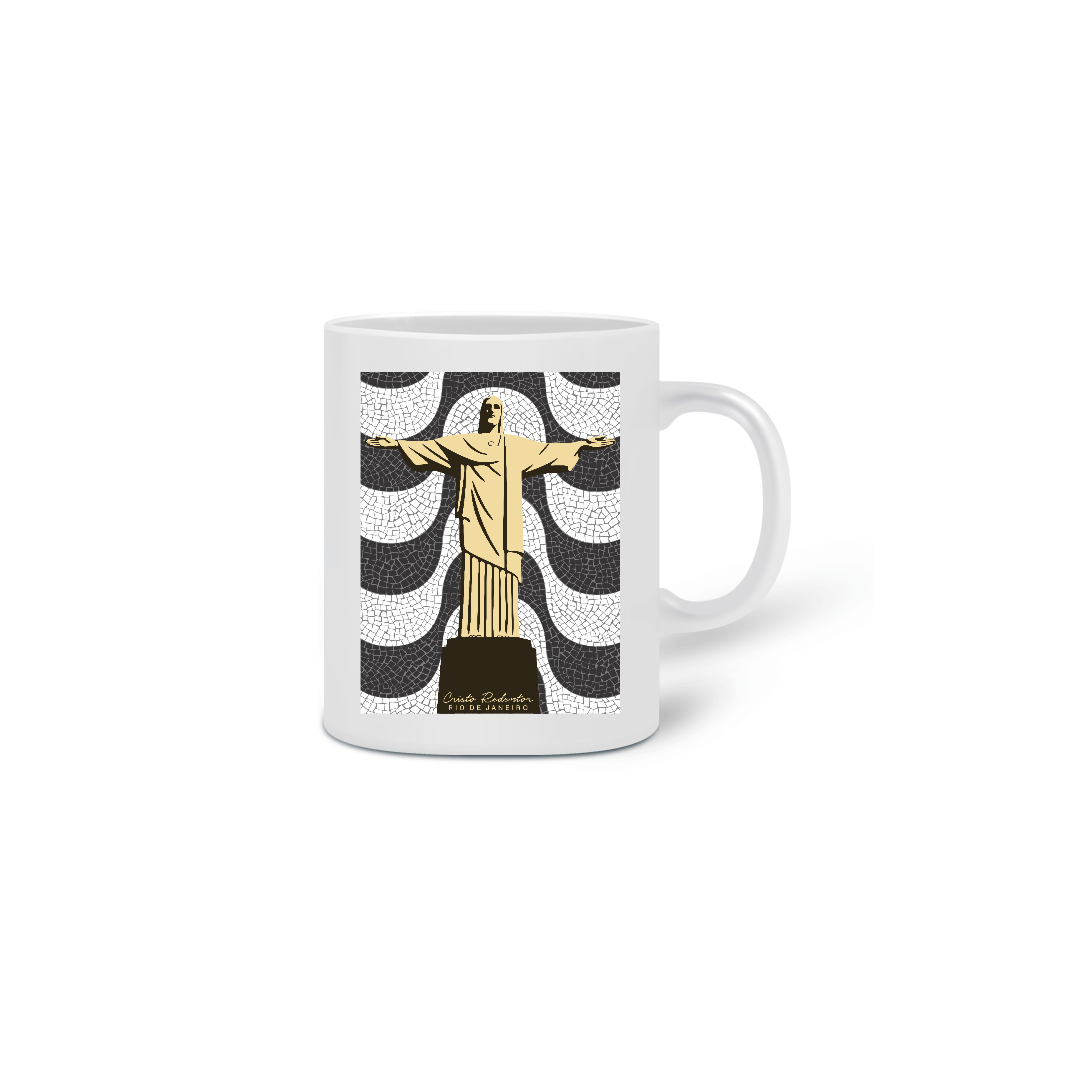 Nome do produto: Caneca Cristo Redentor calçadão Copacabana