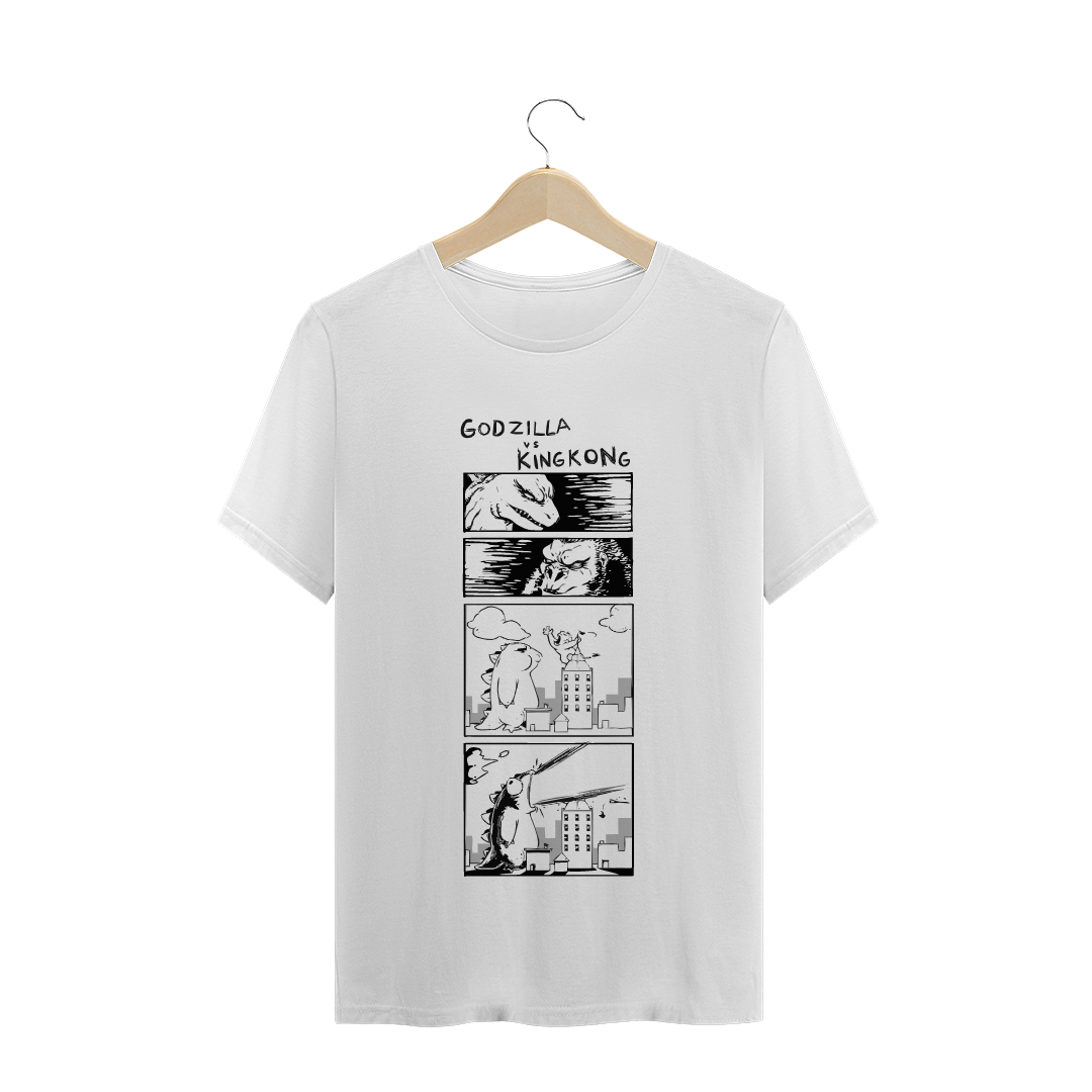 Nome do produto: Camiseta Masculina Meme Godzilla vs King Kong