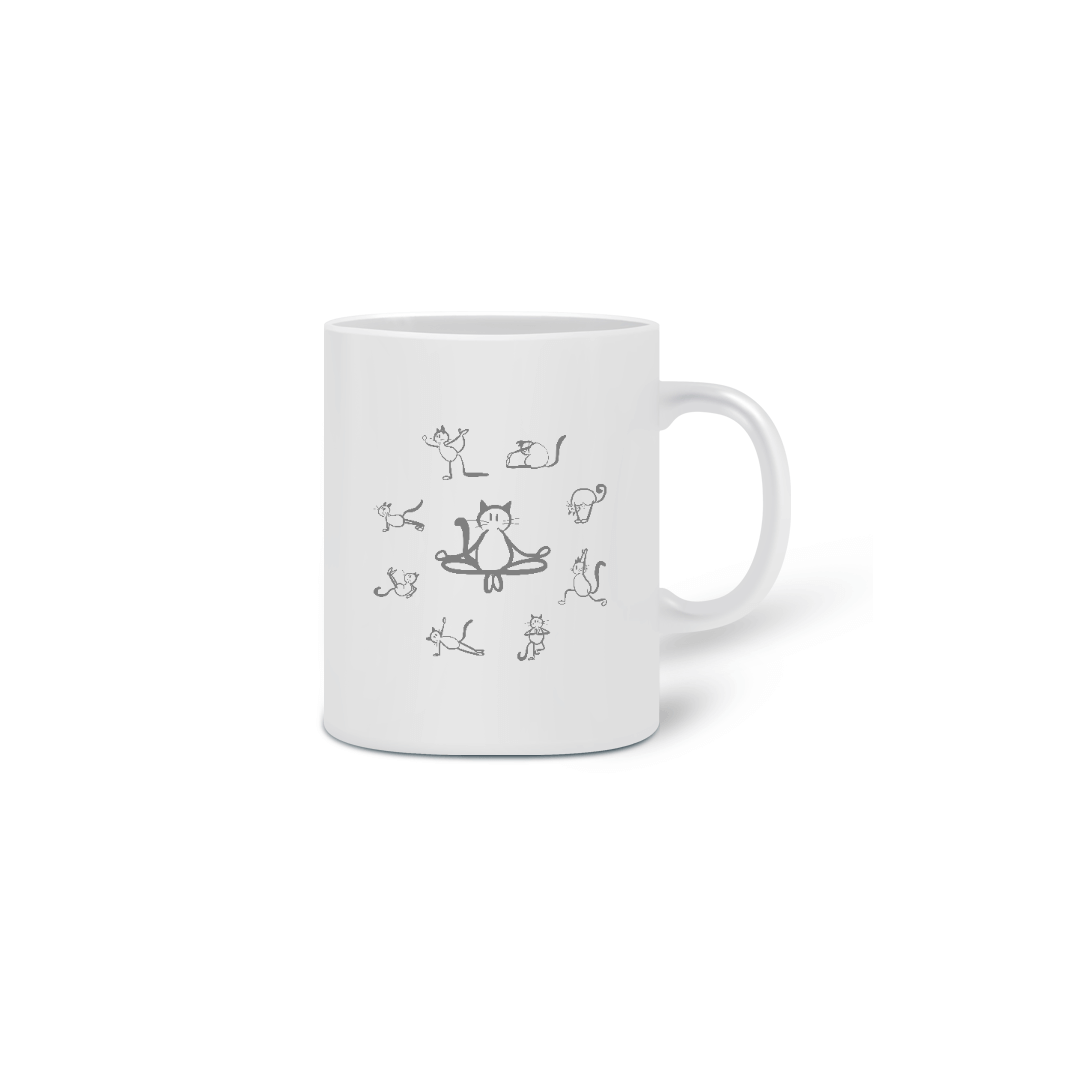 Caneca Gatos Yoga