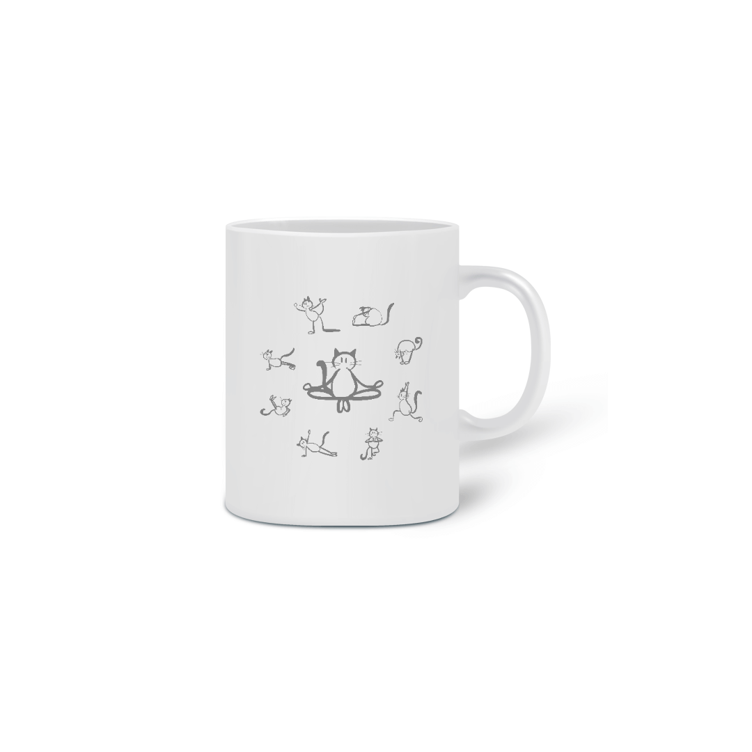 Nome do produto: Caneca Gatos Yoga