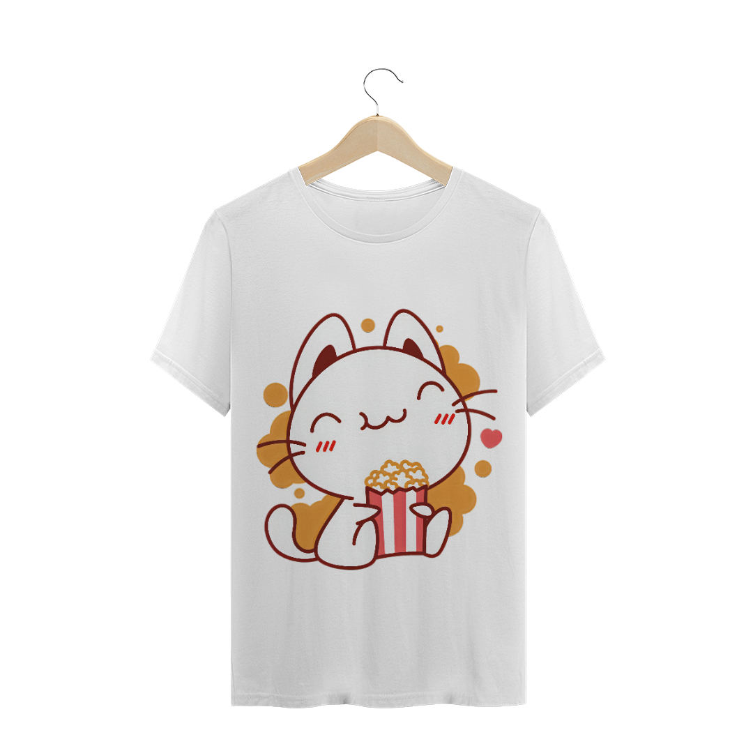 Nome do produto: Camiseta gato com Pipoca (gatos)