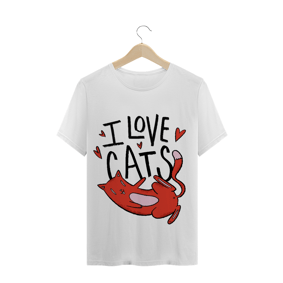 Camiseta I Love Cats (gatos)