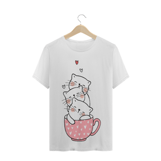 Camiseta Gatinhos na Xícara (gatos)