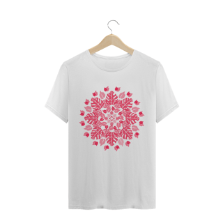 Nome do produto CAMISETA  MANDALA VERMELHA FOLHAS