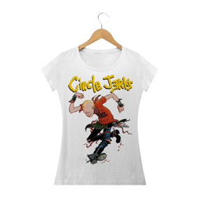 Baby Look Circle Jerks (branca, preta e cinza mescla)