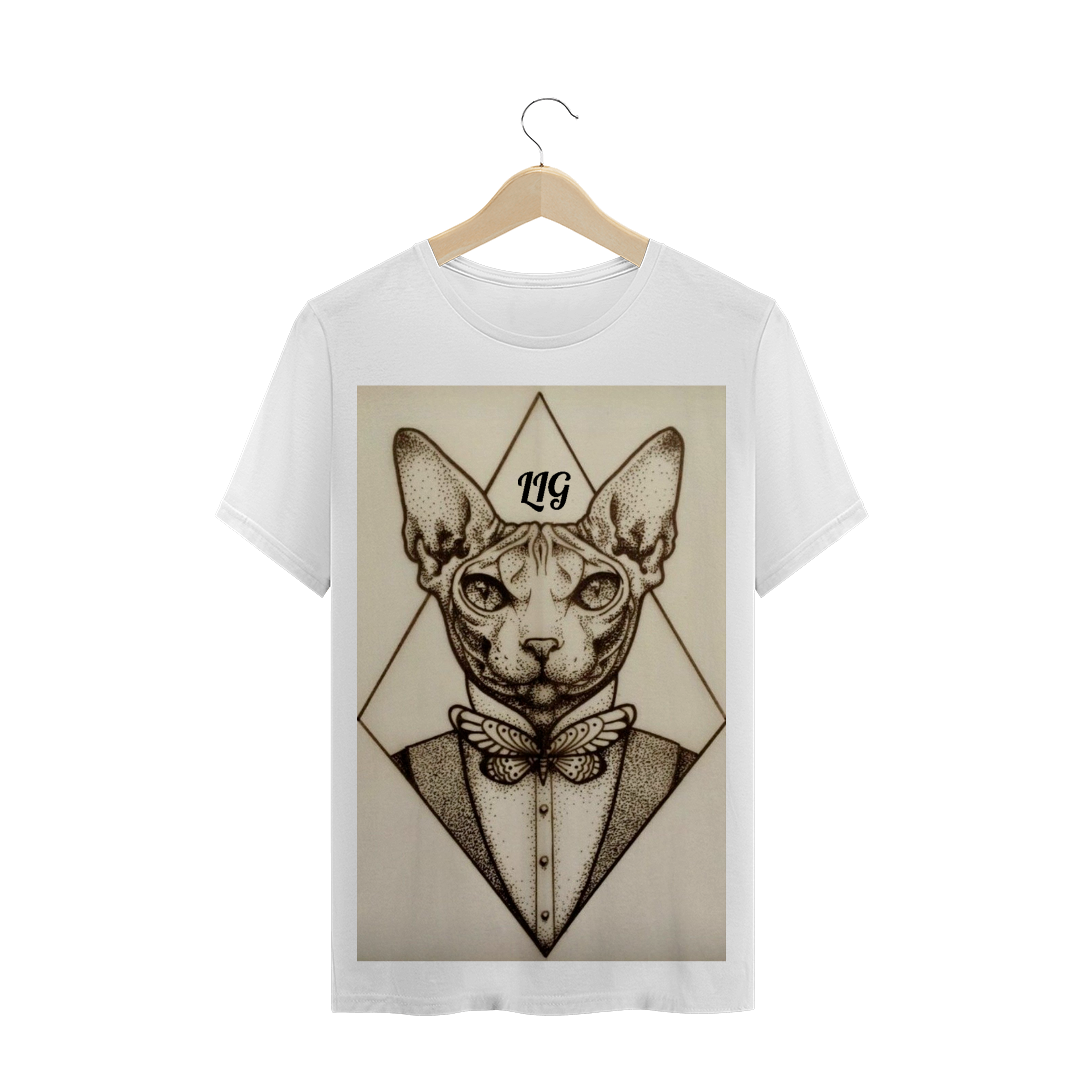 Nome do produto: Camisa Masculina Elegance Cat Life Is Good