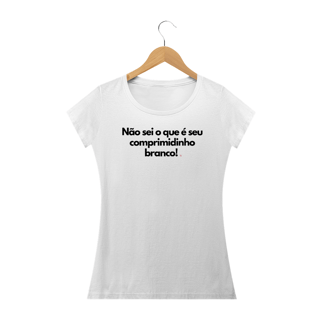 Nome do produto Camiseta Feminina Branca Comprimidinho Branco