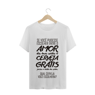 Camiseta amor e cerveja Masculina