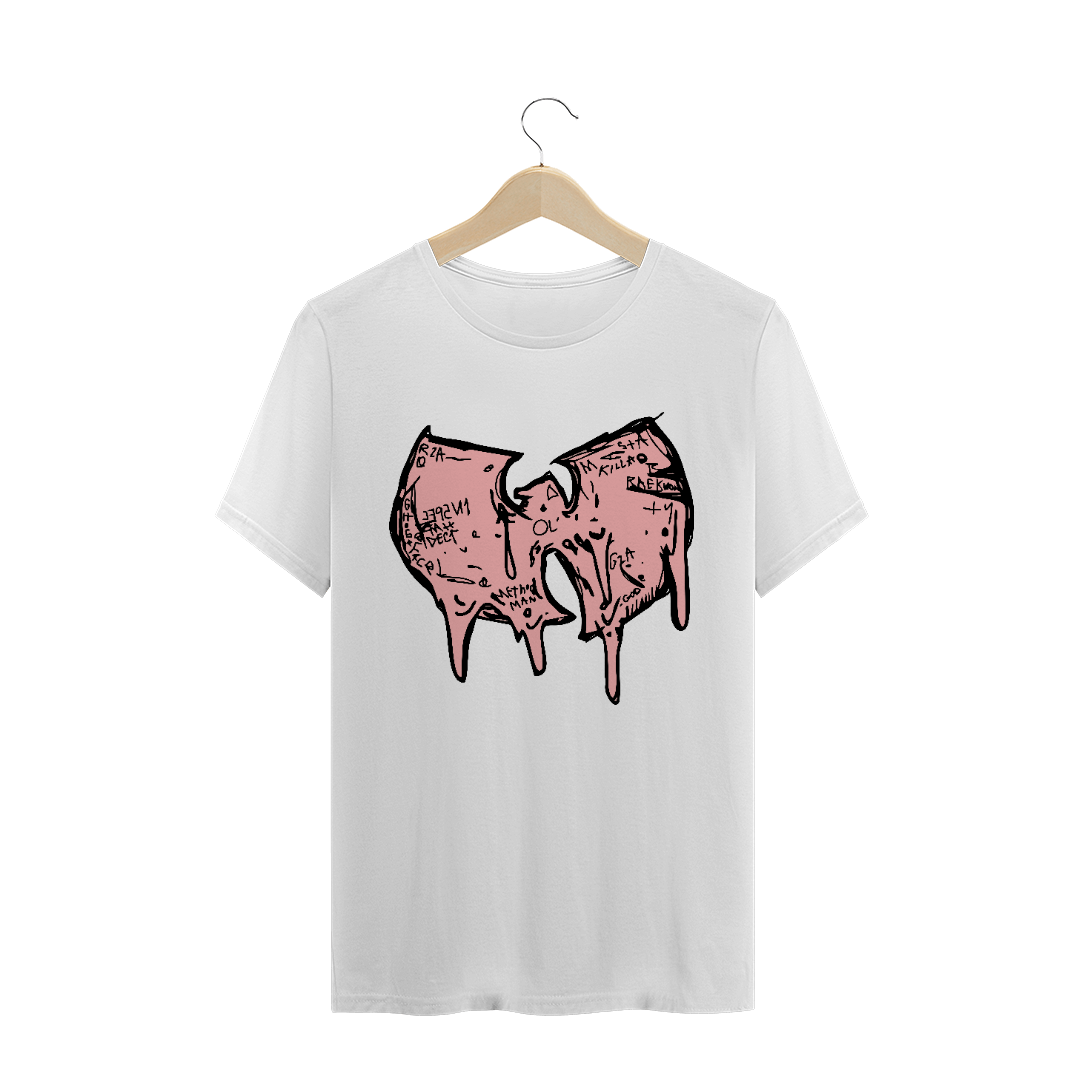 Nome do produto: Camiseta de Malha Quality Wu Tang Clan Logo Draw Grafite Rosa