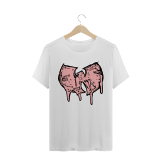 Camiseta de Malha Quality Wu Tang Clan Logo Draw Grafite Rosa