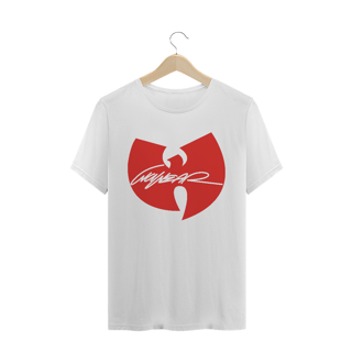 Camiseta de Malha Quality Wu Tang Clan Wu Wear Logo Signature Vermelho