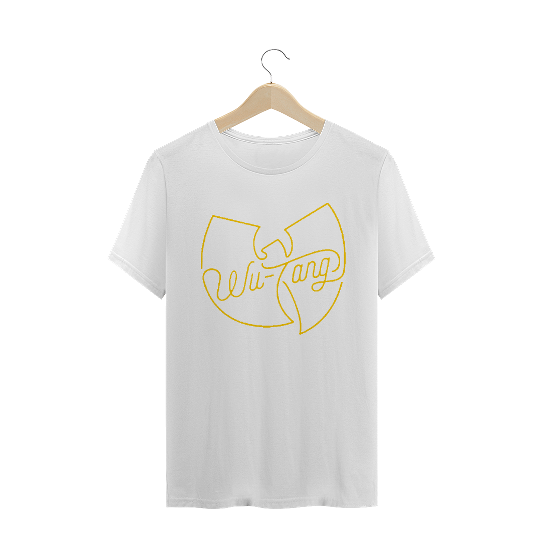 Nome do produto: Camiseta de Malha Wu Tang Clan Hip Hop PLUS SIZE Logo Traço Amarelo