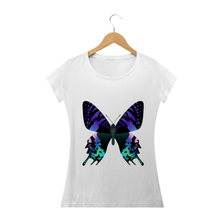 CAMISETA FEMINA BABY LONG BORBOLETA