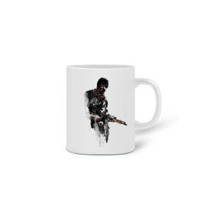 Nome do produtoCaneca Branca - Homem Segurando AK-47 