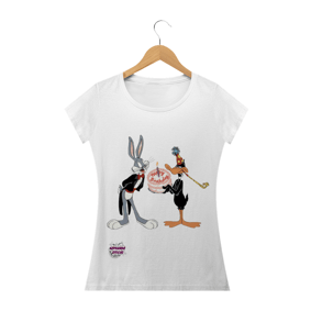 Pernalonga e Patolino! Camisa Feminina Baby Long Quality