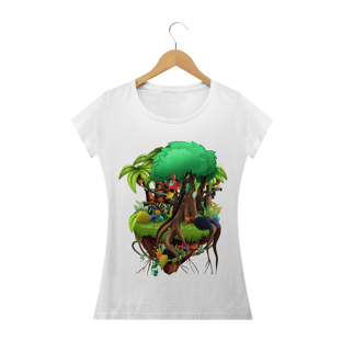 Nome do produtoCamiseta Baby Long Feminina - Ilha Flutuante