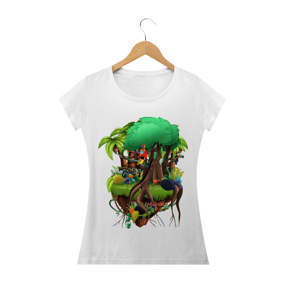 Camiseta Baby Long Feminina - Ilha Flutuante