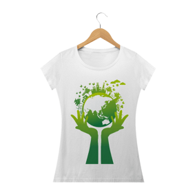 Camiseta Baby Long Feminina - Planeta Sustentável