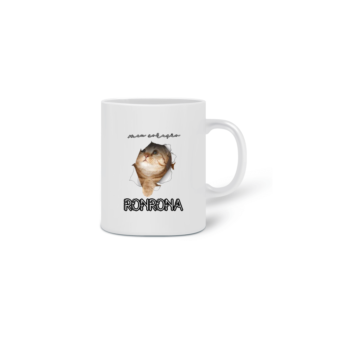 Nome do produto: Caneca Meu Coração Ronrona