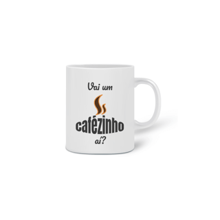 Nome do produto Caneca Cerâmica Estampa Frase - Vai um cafézinho aí?