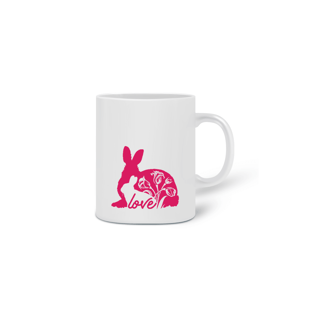 Caneca Cerâmica Estampa Coelho Love