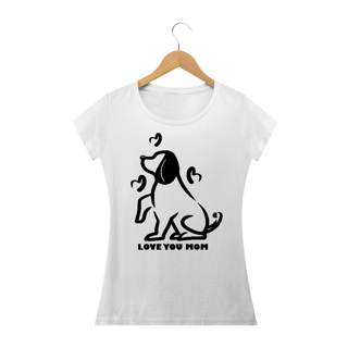 Nome do produto Camiseta Baby Long Quality Estampa Cachorro - Frase Love You Mom
