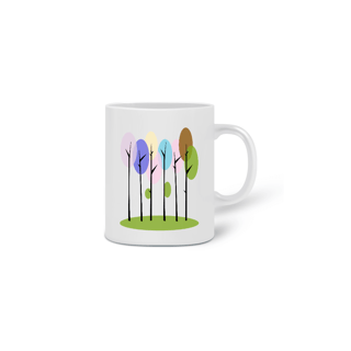 Nome do produto Caneca Cerâmica Estampa Desenho Árvores Coloridas