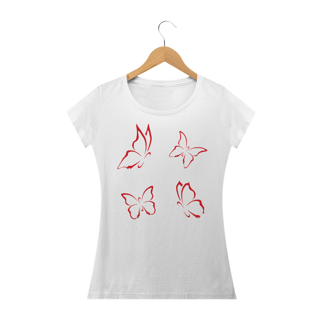 Nome do produto Camiseta Baby Long Quality Estampa Desenho com 4 Borboletas