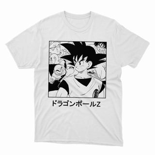 Camiseta Branca Dragon Ball - Guerreiros Z