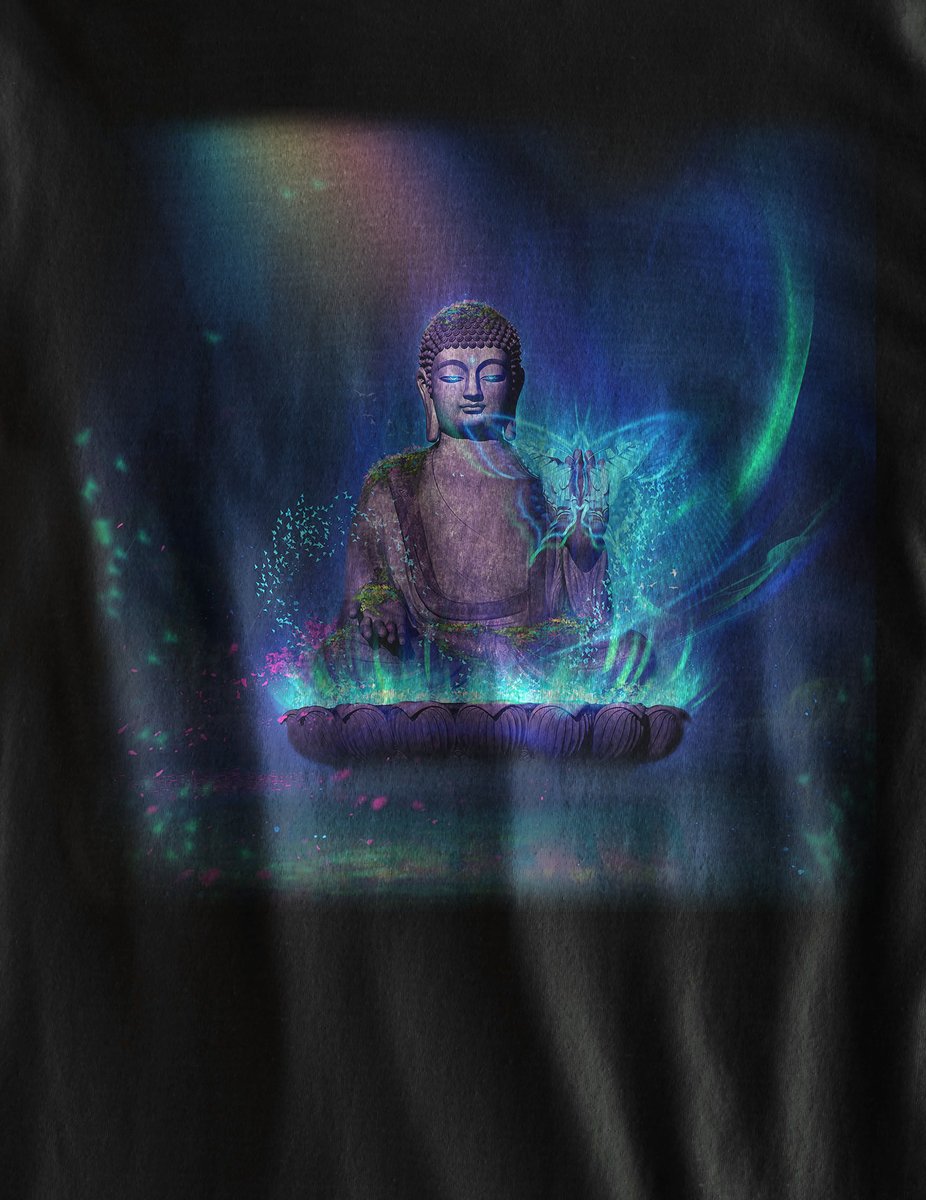 Nome do produto: Camiseta Buda e as cores da Iluminação