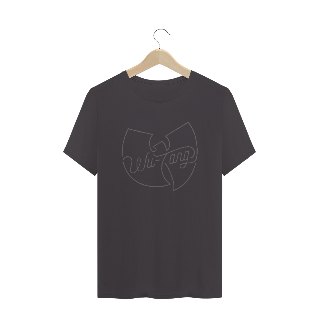 Camiseta de Malha ESTONADA Pré-Lavada Wu Tang Clan Logo Assinatura Chumbo