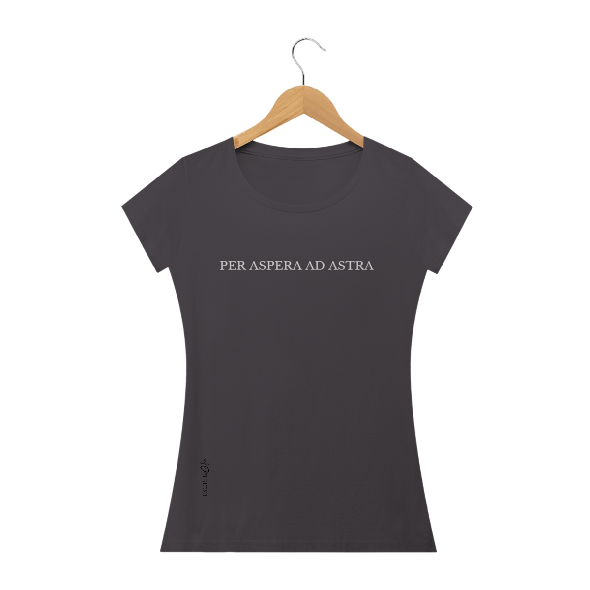 Nome do produto: Camiseta envelhecida feminina Per aspera ad astra