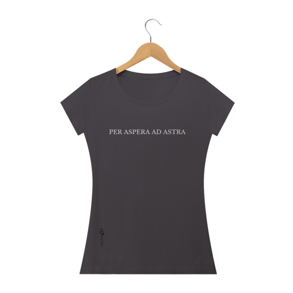 Camiseta envelhecida feminina Per aspera ad astra