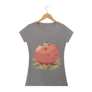 Nome do produtoCamiseta Baby Long Feminina - Porco da Poupança
