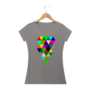 Nome do produtoTriângulos Coloridos, Camiseta Feminina, Bluza.com.br
