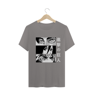 Nome do produtoT-Shirt Attack On Titan - Eren, Mikasa e Armin