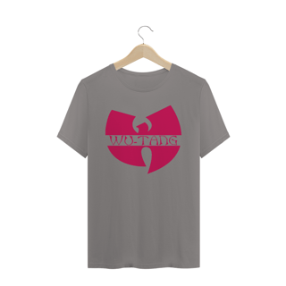 Nome do produtoCamiseta de Malha Quality Wu Tang Clan Logo Texto Tradicional Vermelho Escuro